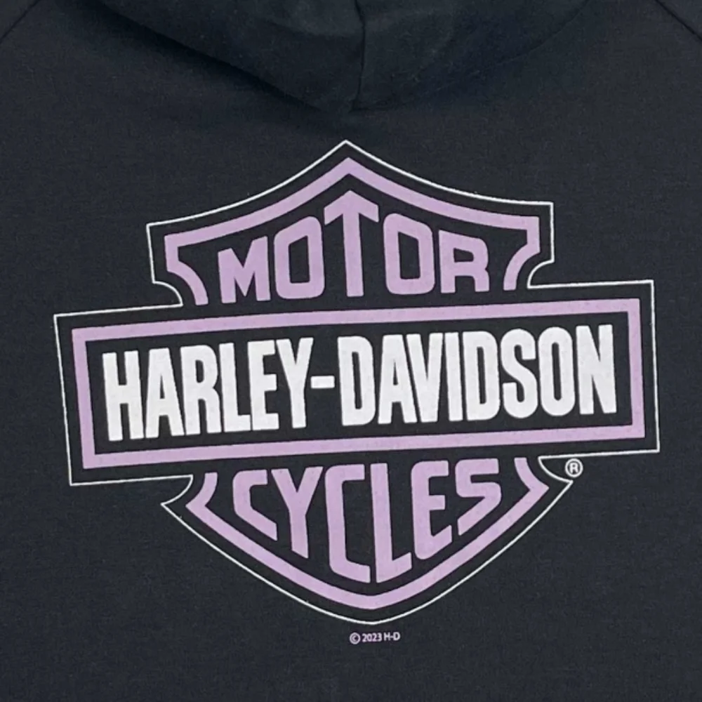 Harley-Davidson Kids Black Hoodie with Purple Lining - Picture 2 of 6